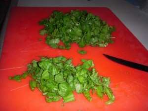 Add the basil & cilantro